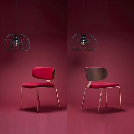 Chaise de salle à manger avec cadre en or rose - F-813、F-814 Chaise de salle à manger avec cadre en or rose - F-813、F-814