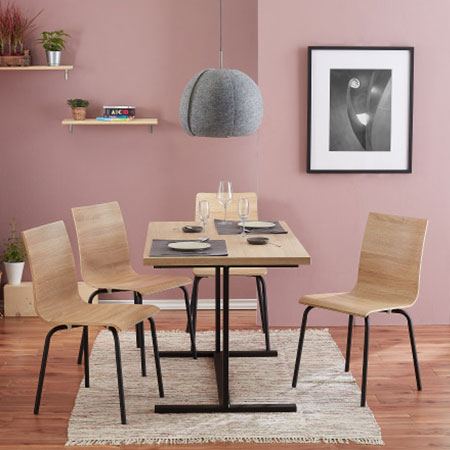 Meja Makan Kayu Logam - F5403