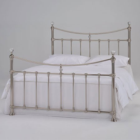Tempat Tidur Logam Nikel Dekorasi Kristal - 0405