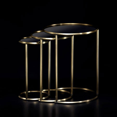 Tavolino laterale in metallo color bronzo antico - DK-007