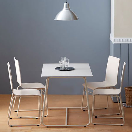 Sedia da pranzo in metallo bianco - F680-1