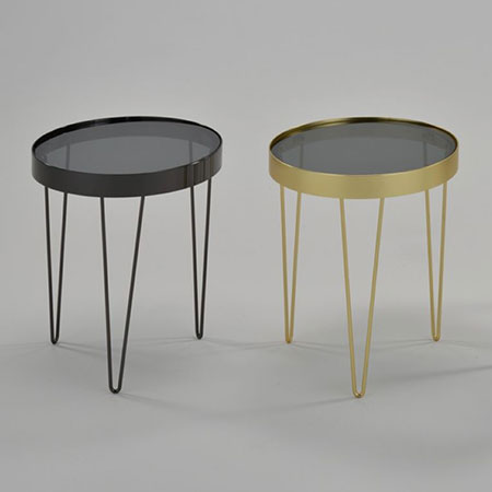 Mesa de cabeceira de vidro e metal - 0408、0504、0507、0610 Mesa de cabeceira de vidro e metal - 0408、0504、0507、0610